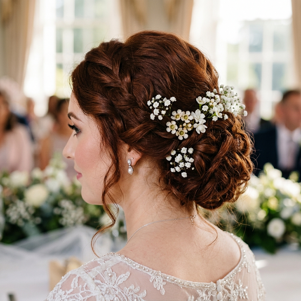 Romantic Floral Bridal Updo by Ash Hair & Beauty